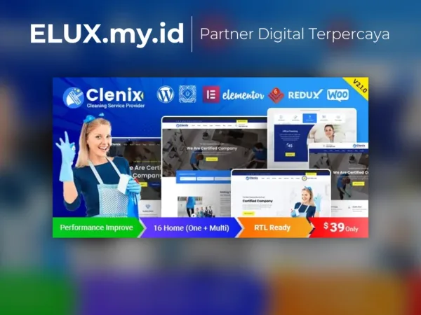 Lisensi Resmi Clenix Cleaning Services Wordpress Theme