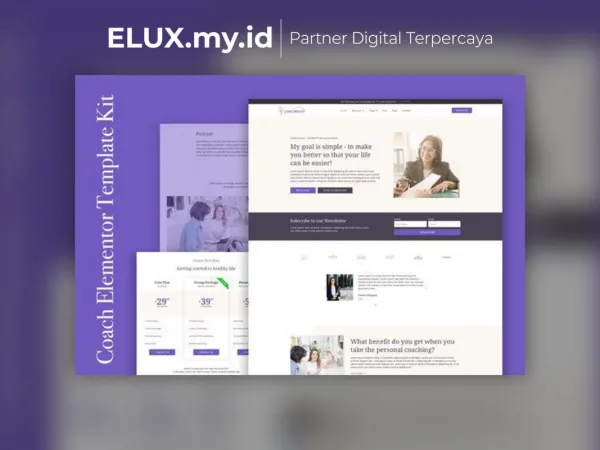 Jual Coachkit Life Coach Elementor Template Kit Lifetime Unlimited Domain
