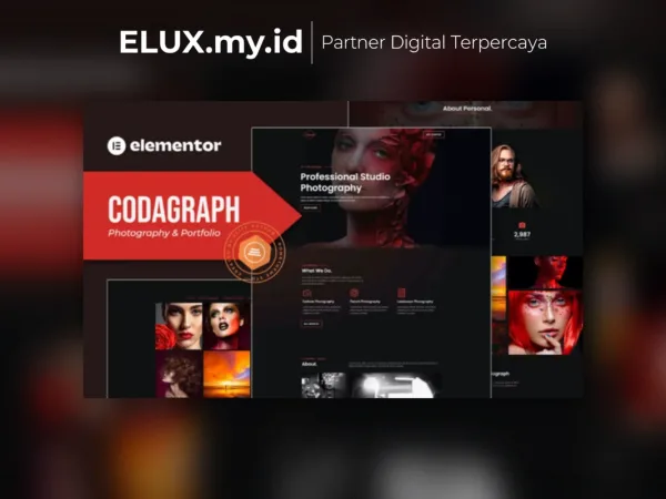 Detail Produk Codagraph Photography Portfolio Elementor Template Kit Lifetime