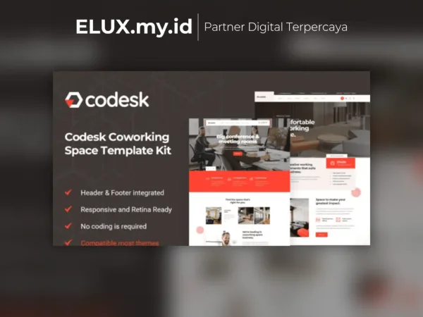 Detail Produk Codesk Coworking Space Elementor Template Kit Lifetime Unlimited