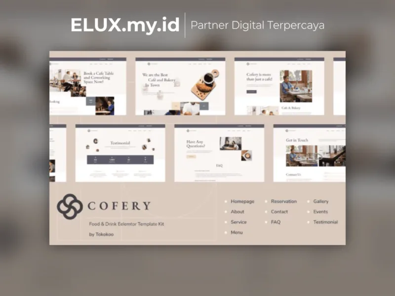 Jual Cofery Restaurant Cafe Elementor Template Kit Lifetime Unlimited Domain