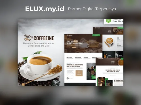 Detail Produk Coffeeine Coffee Shop Cafe Elementor Template Kit Lifetime