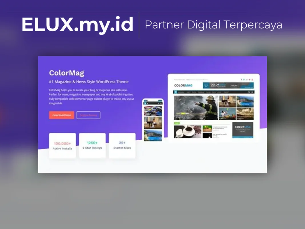 Marketplace Theme, Plugin & Template WordPress Premium Detail Produk Colormag Pro Magazine News Style WordPress Theme