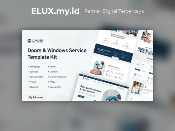 Foto Asli Conder Doors Windows Service Elementor Template Kit Lifetime