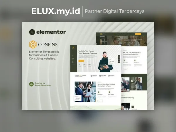 Tampilan Confins Business Finance Consulting Elementor Template Kit Lifetime