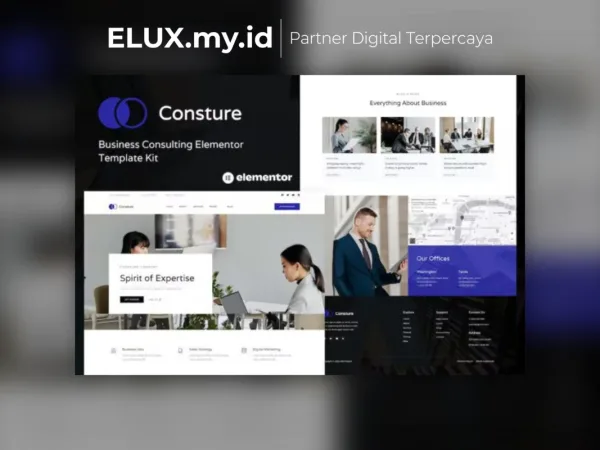 Lisensi Resmi Consture Business Consulting Elementor Template Kit Lifetime