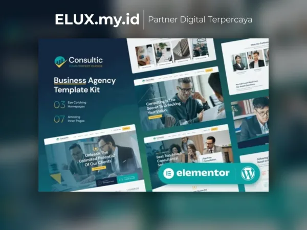 Tampilan Consultic Business Agency Elementor Template Kit Lifetime Unlimited