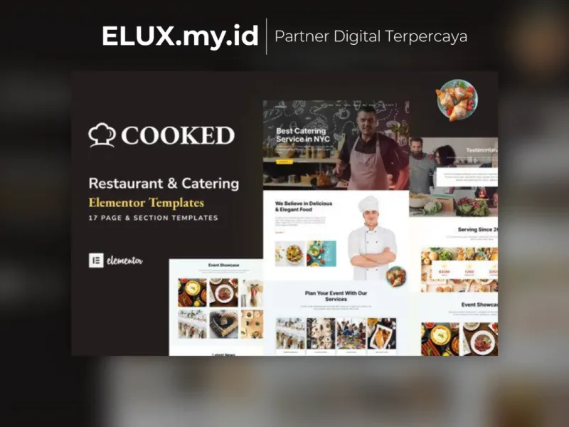 Cooked Catering Restaurant Website Elementor Detail Produk Cooked Catering Restaurant Website Elementor Template Kit