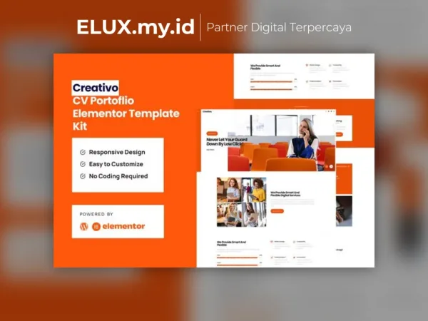 Detail Produk Creativo Creative Agency Elementor Template Kit Lifetime