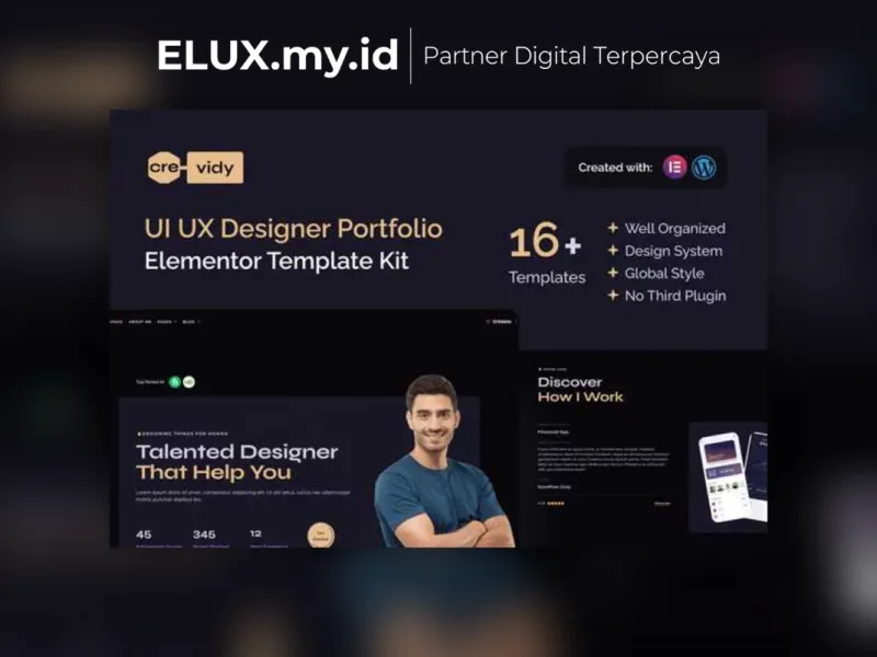Crevidy Ui Ux Designer Portfolio Elementor Lisensi Resmi Crevidy Ui Ux Designer Portfolio Elementor Template Kit Lifetime