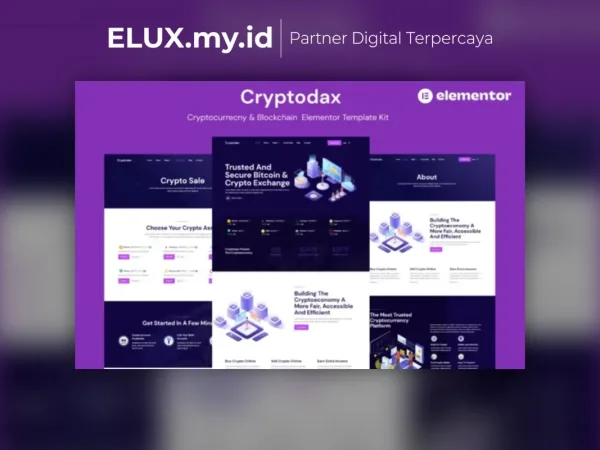 Jual Cryptodax Cryptocurrency Blockchain Elementor Template Kit Lifetime