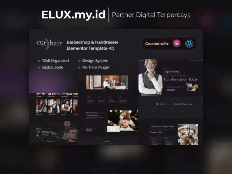 Cuthair Barbershop Hairdresser Elementor Pro Tampilan Cuthair Barbershop Hairdresser Elementor Pro Template Kit Lifetime