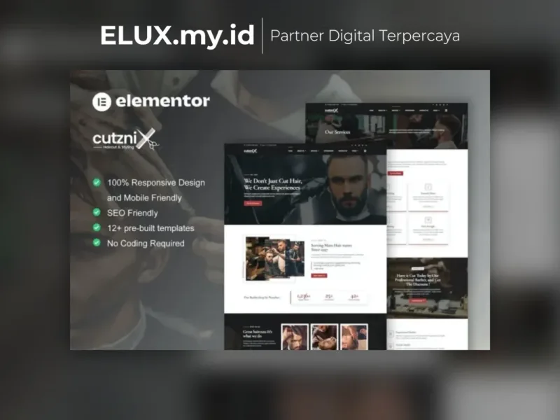 Cutznix Barbershop Hair Salon Elementor Template Tampilan Cutznix Barbershop Hair Salon Elementor Template Kit Lifetime