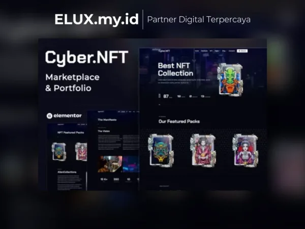Foto Asli Cyber Nft Marketplace Portfolio Elementor Template Kit Lifetime