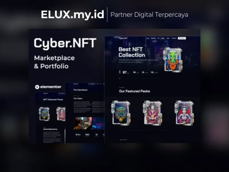 Cyber Nft Marketplace Portfolio Elementor Foto Asli Cyber Nft Marketplace Portfolio Elementor Template Kit Lifetime
