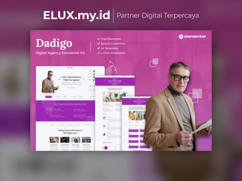 Dadigo Digital Agency Elementor Template Kit Tampilan Dadigo Digital Agency Elementor Template Kit Lifetime Unlimited Domain