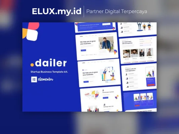 Detail Produk Dailer Startup Elementor Template Kit Lifetime Unlimited Domain