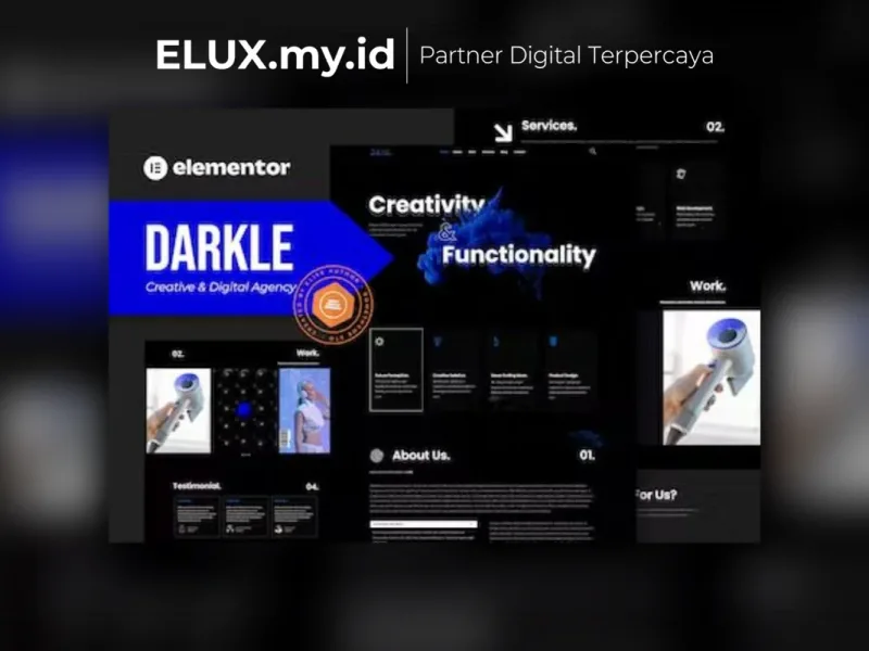Darkle Creative Digital Agency Elementor Template Tampilan Darkle Creative Digital Agency Elementor Template Kit Lifetime