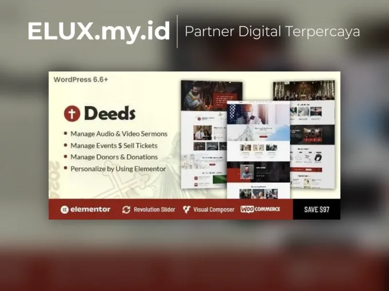 Detail Produk Deeds Best Responsive Nonprofit Church Wordpress Theme