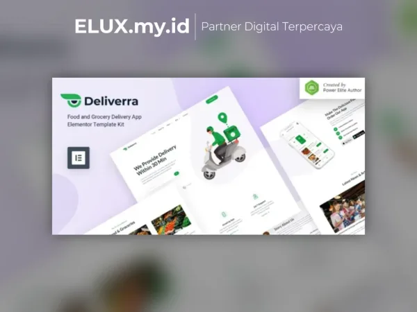 Foto Asli Deliverra Food Grocery Delivery App Elementor Template Kit Lifetime