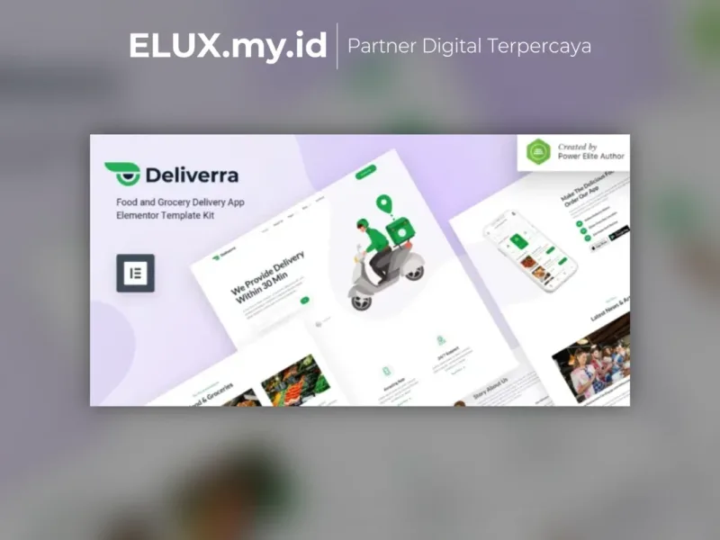 Foto Asli Deliverra Food Grocery Delivery App Elementor Template Kit Lifetime