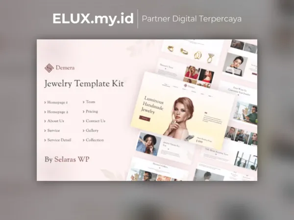 Foto Asli Demera Jewelry Manufacturer Store Elementor Template Kit Lifetime