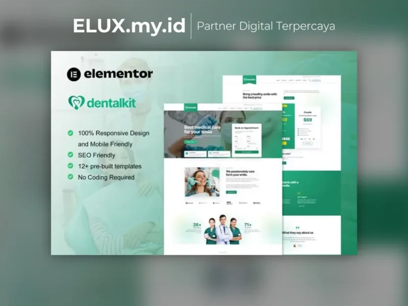 Dentalkit Dentist Medical Service Elementor Detail Produk Dentalkit Dentist Medical Service Elementor Template Kit Lifetime