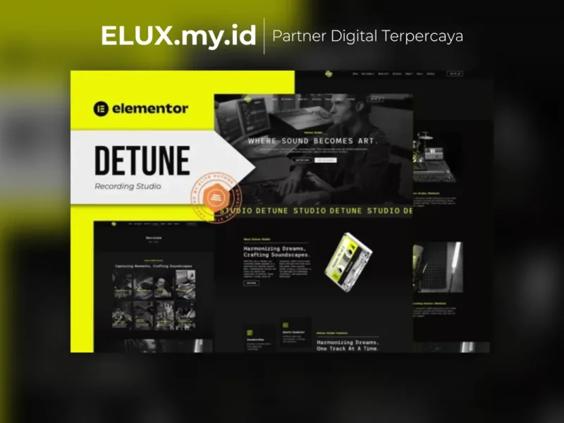 Detune Recording Studio Elementor Pro Template Detail Produk Detune Recording Studio Elementor Pro Template Kit Lifetime