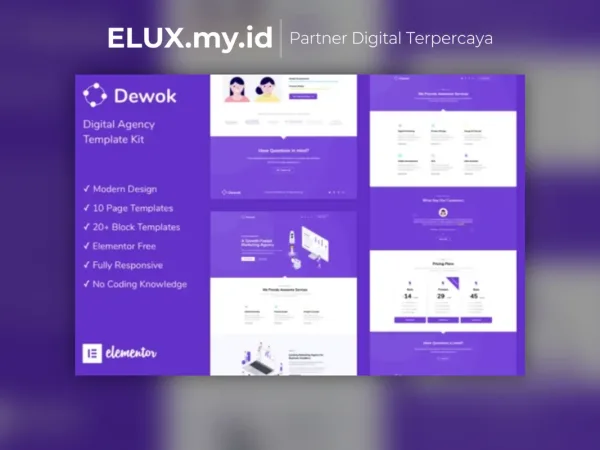 Foto Asli Dewok Digital Agency Template Kit Lifetime Unlimited Domain