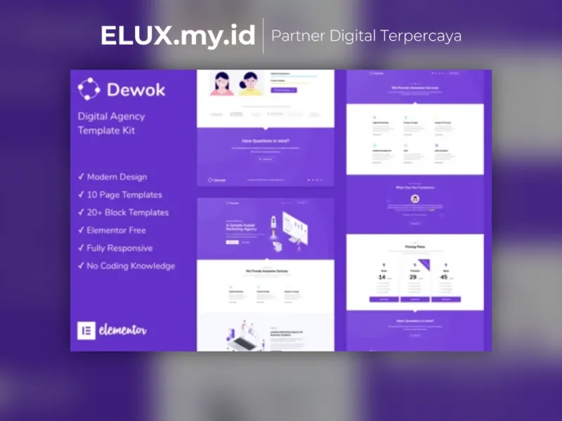 Dewok Digital Agency Template Kit Lifetime Foto Asli Dewok Digital Agency Template Kit Lifetime Unlimited Domain