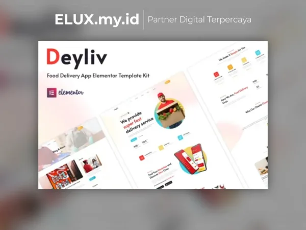 Detail Produk Deyliv Food Delivery App Elementor Template Kit Lifetime
