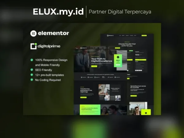 Foto Asli Digitalprime Digital Agency Elementor Template Kit Lifetime Unlimited