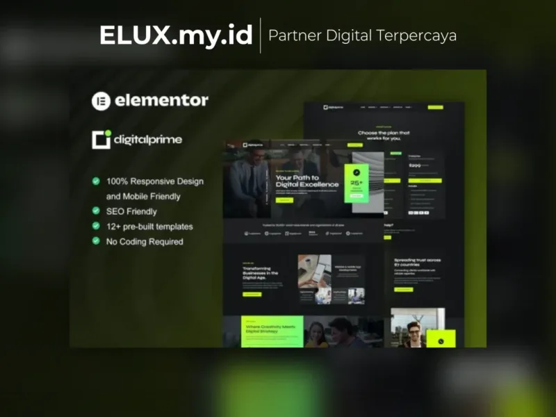 Digitalprime Digital Agency Elementor Template Foto Asli Digitalprime Digital Agency Elementor Template Kit Lifetime Unlimited