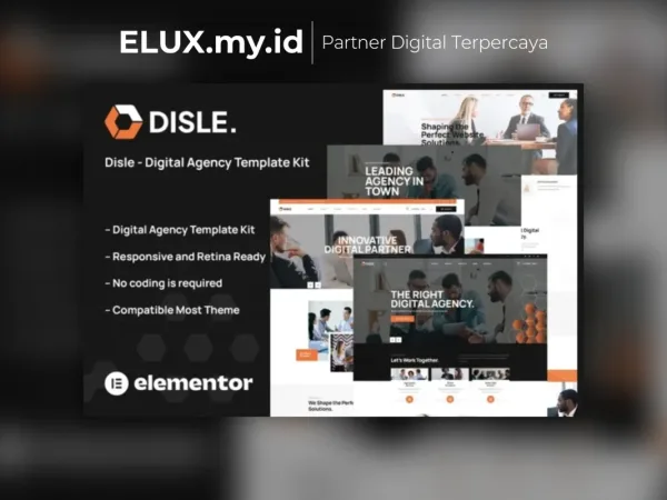 Foto Asli Disle Digital Agency Elementor Template Kit Lifetime Unlimited Domain