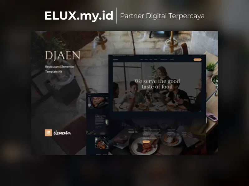 Lisensi Resmi Djaen Restaurant Elementor Template Kit Lifetime Unlimited Domain