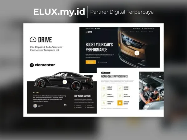 Jual Drive Car Repair Auto Service Elementor Template Kit Lifetime Unlimited