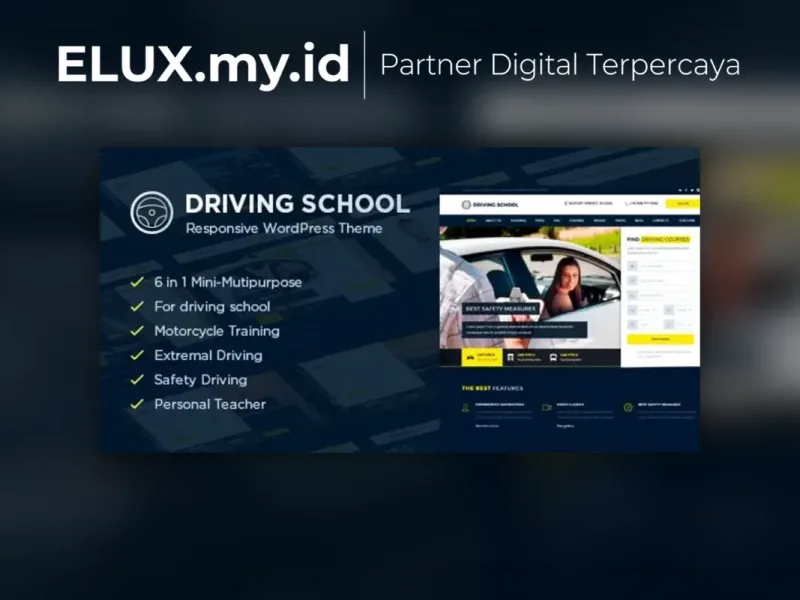 Driving School Wordpress Theme Tampilan Driving School Wordpress Theme