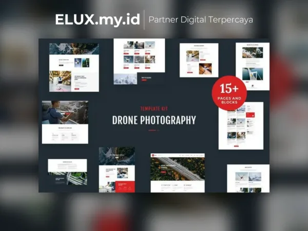 Tampilan Drone Media Aerial Photography Videography Elementor Template Kit