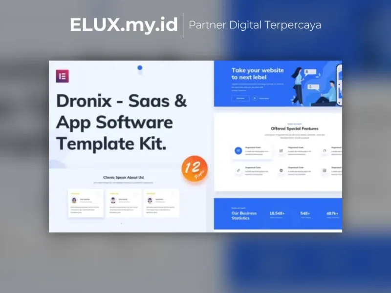 Dronix Saas Startup Elementor Template Kit Tampilan Dronix Saas Startup Elementor Template Kit Lifetime Unlimited Domain
