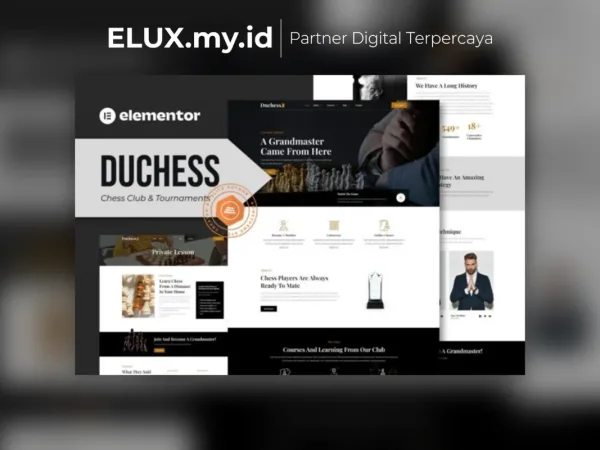 Tampilan Duchess Chess Club Tournament Elementor Template Kit Lifetime