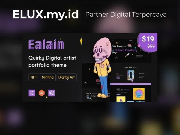 Jual Ealain Digital Artist Creative Portfolio Wordpress Theme Figma