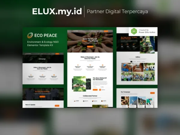 Lisensi Resmi Ecopeace Environment Ecology Ngo Elementor Template Kit Lifetime