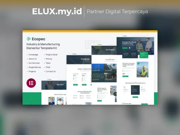 Foto Asli Ecopec Solar Renewable Energy Elementor Template Kit Lifetime