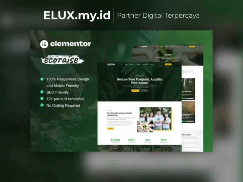 Ecoraise Environmental Charity Nonprofit Jual Ecoraise Environmental Charity Nonprofit Elementor Template Kit Lifetime