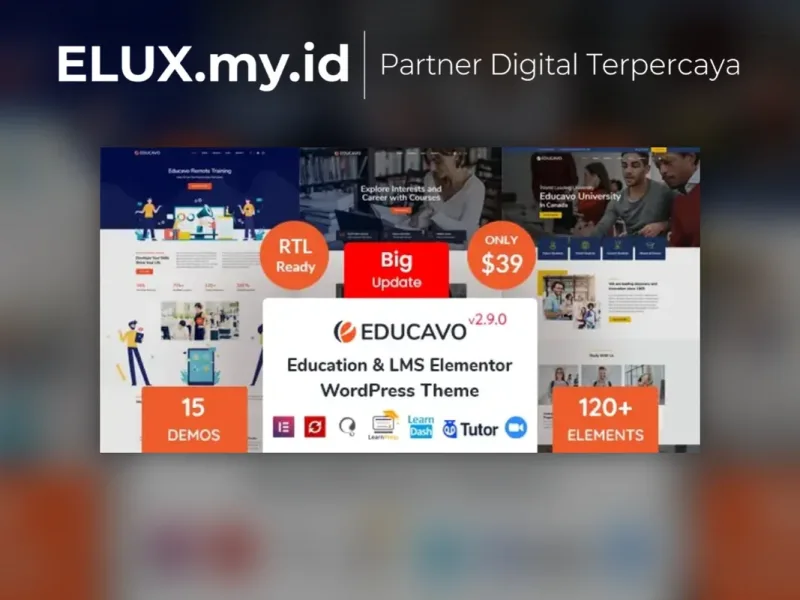 Detail Produk Educavo Online Courses Education Wordpress Theme
