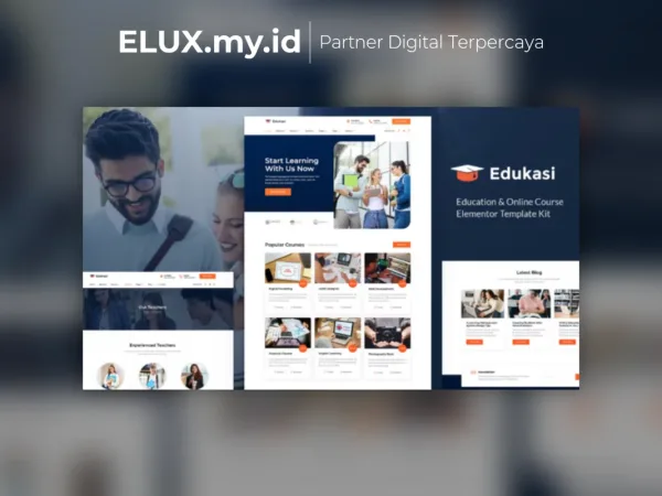 Tampilan Edukasi Education Online Course Elementor Template Kit Lifetime