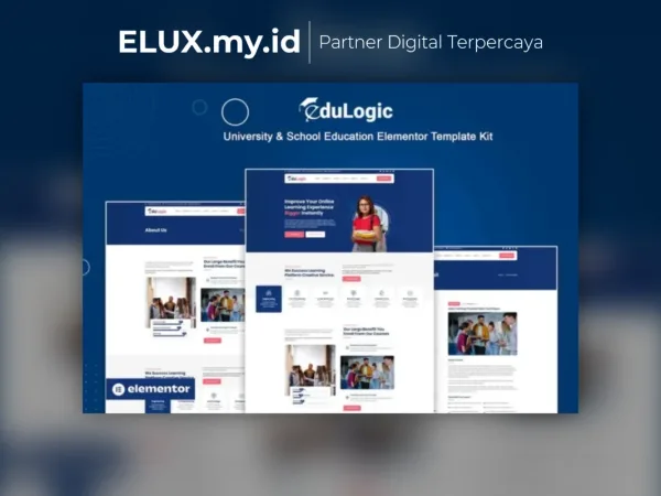 Jual Edulogic University School Education Elementor Template Kit Lifetime