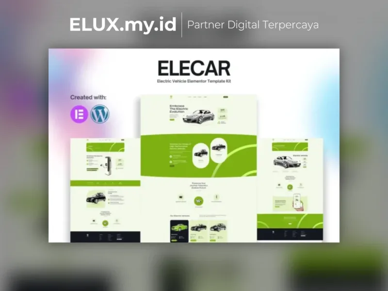 Detail Produk Elecar Electric Vehicle Elementor Template Kit Lifetime Unlimited