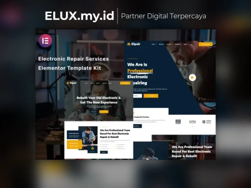Detail Produk Elpair Electronic Repair Services Elementor Template Kit Lifetime
