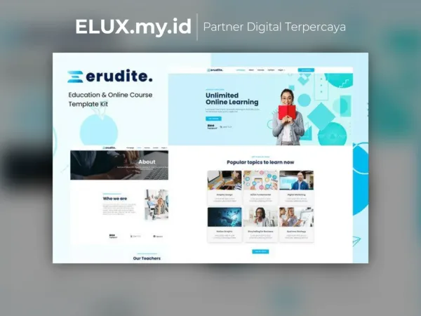 Detail Produk Erudite Education Online Course Elementor Template Kit Lifetime
